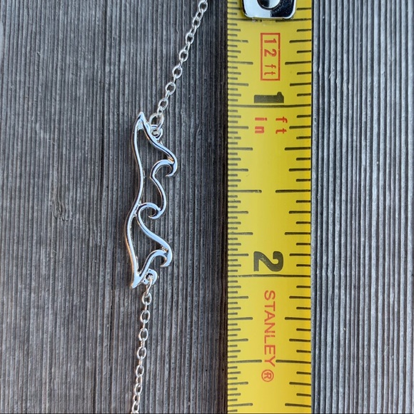 Ocean Wave Necklace Gold Tone Beach Boho Style - Picture 3 of 7